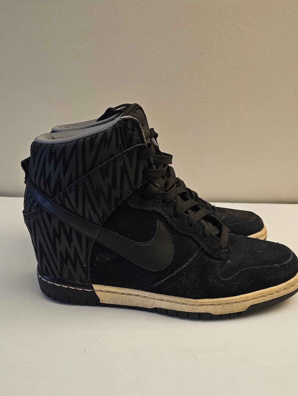 Nike Black High-Top Wedge Sneakers Size 9
